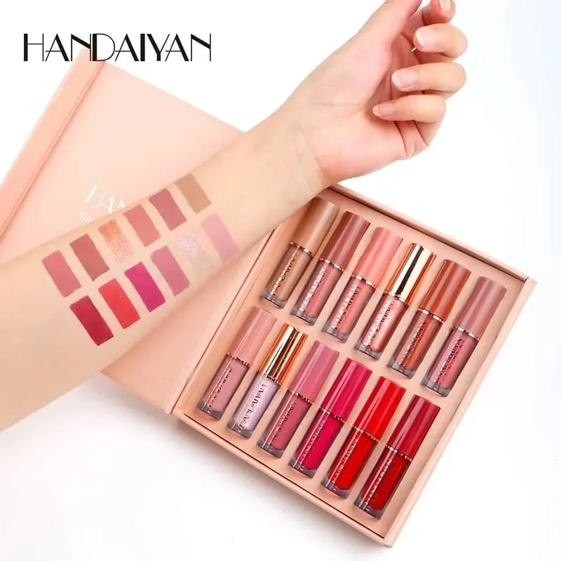 12pcs/ Matte Lipstick Long Lasting Waterproof Lip Stick Makeup Set Box