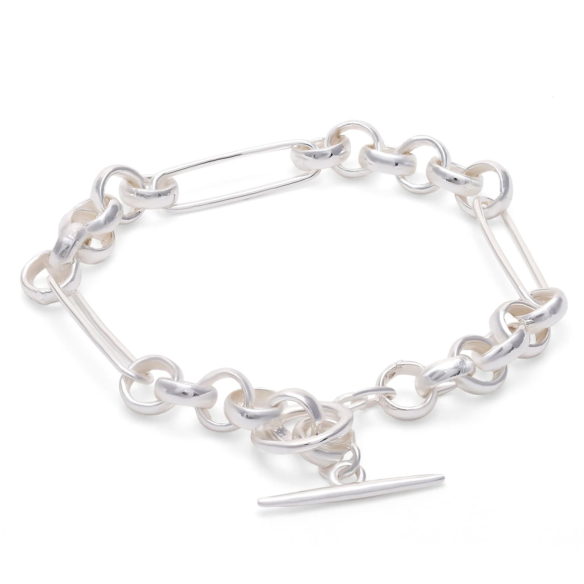 925 Pure Sterling St Silver Plated Belcher Bracelet  For Women By Accessorize London