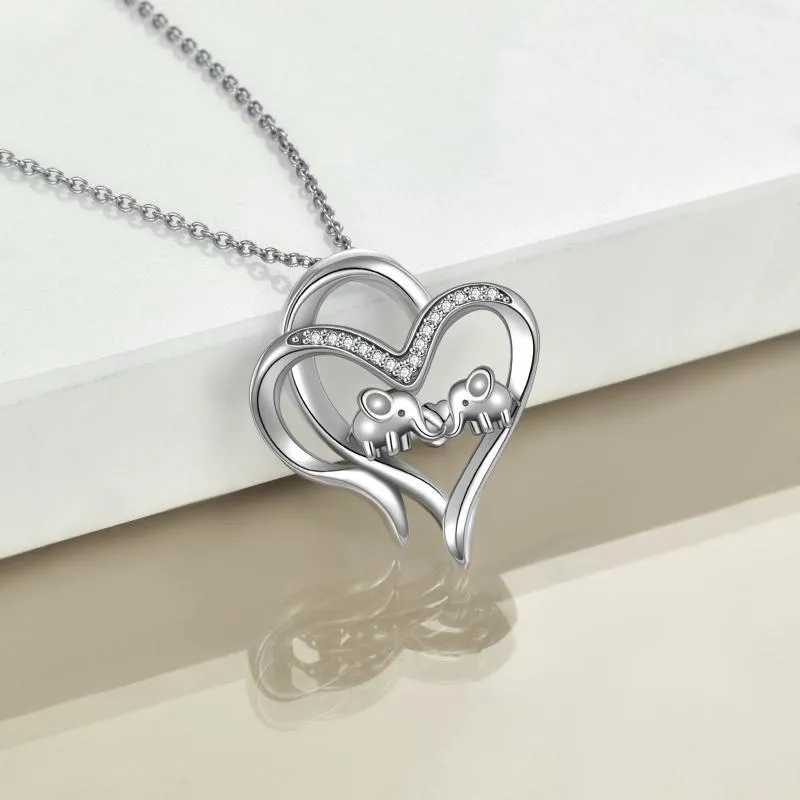 925 Silver Elephant Charm Necklace