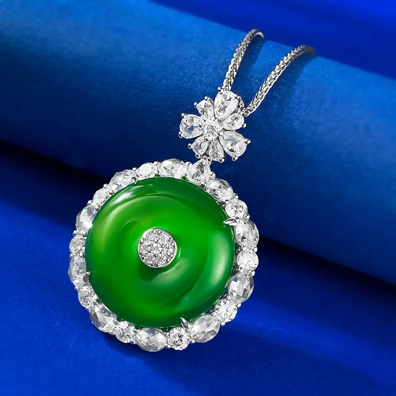 925 Silver Jade Buckle Necklace