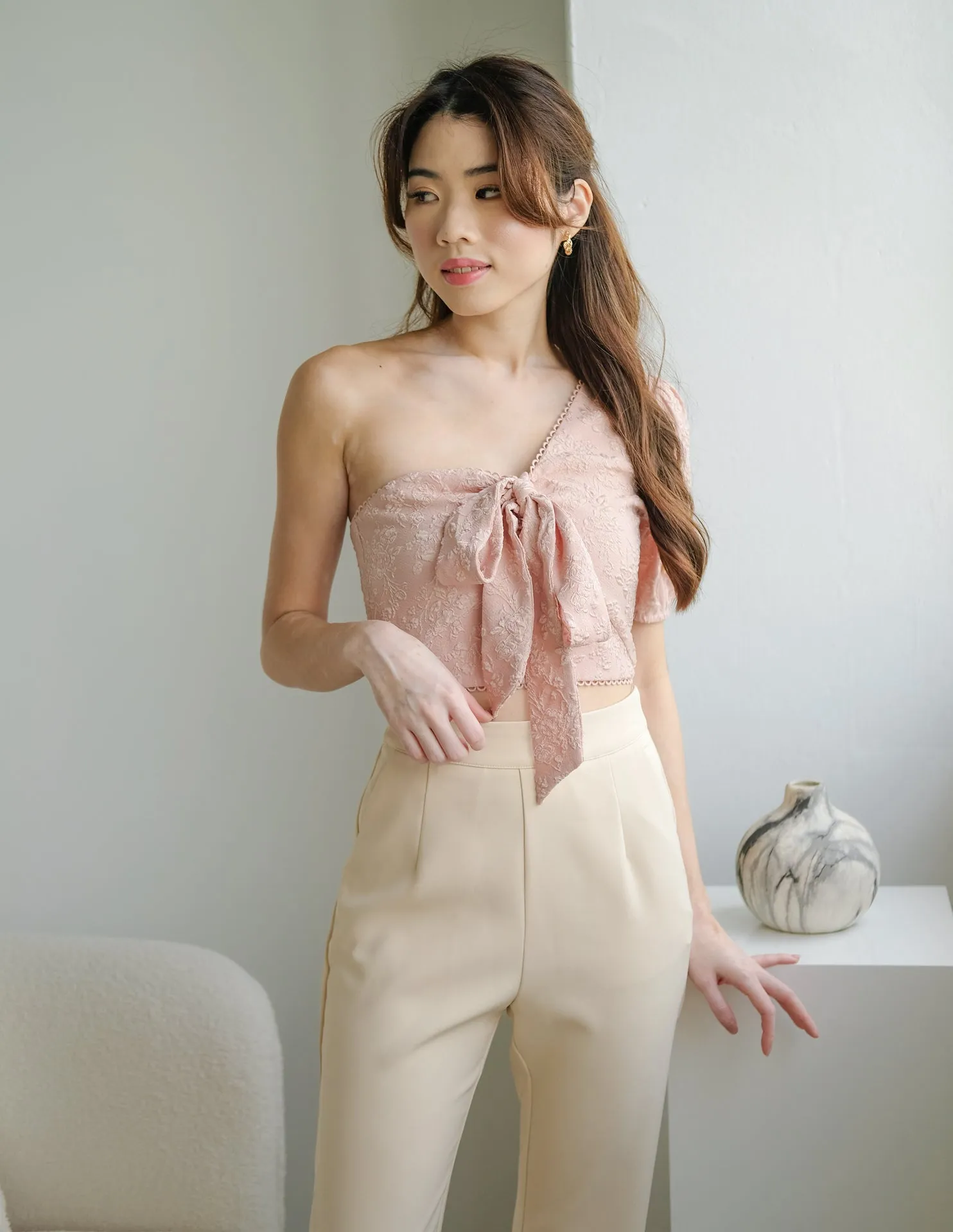 Abigail Jacquard Top in Pink