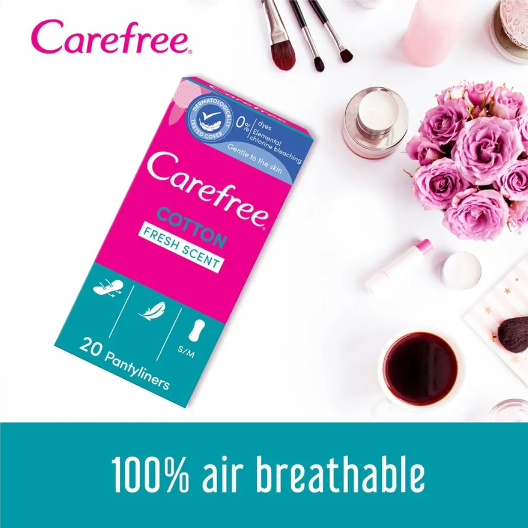 Carefree Normal with Cotton Extract Panty Liners Pads Pack of 20 (T)