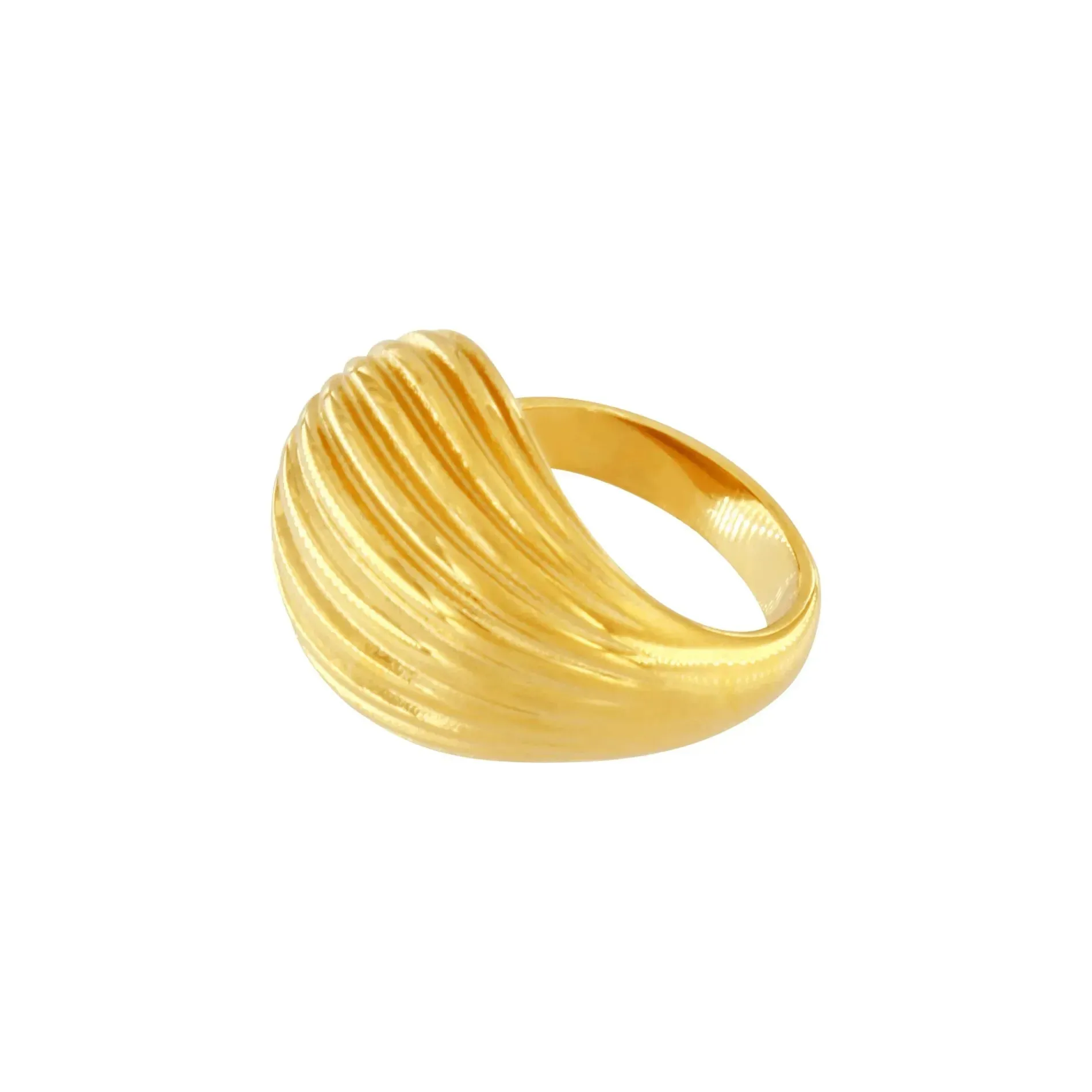 Courage Waterproof Ripple Paisley Ring 18K Gold Plating