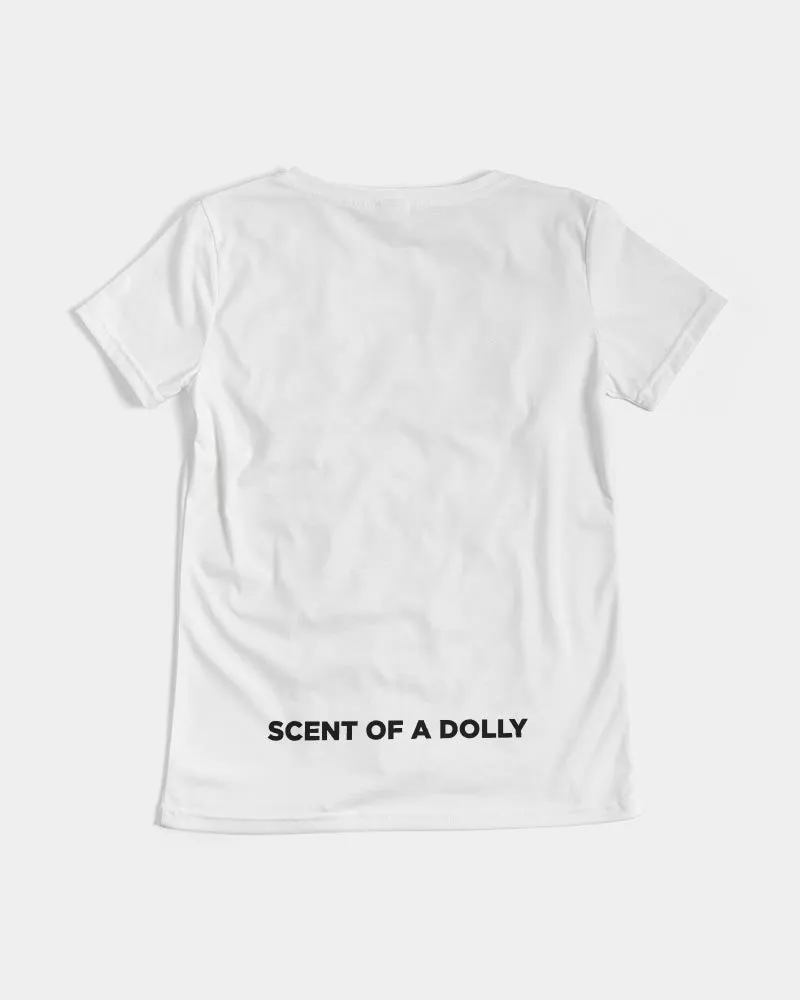 DOLLY BLACK PERFUME BOTTLE Women's V-Neck Tee