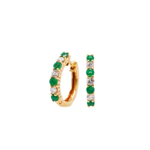 Emerald & Diamond Hoops (pair)