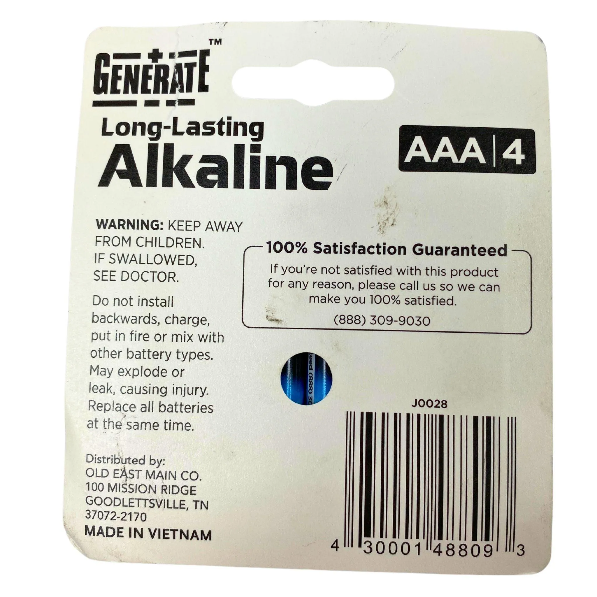 Generate Alkaline Long Lasting AAA4 (96 Pcs Lot)