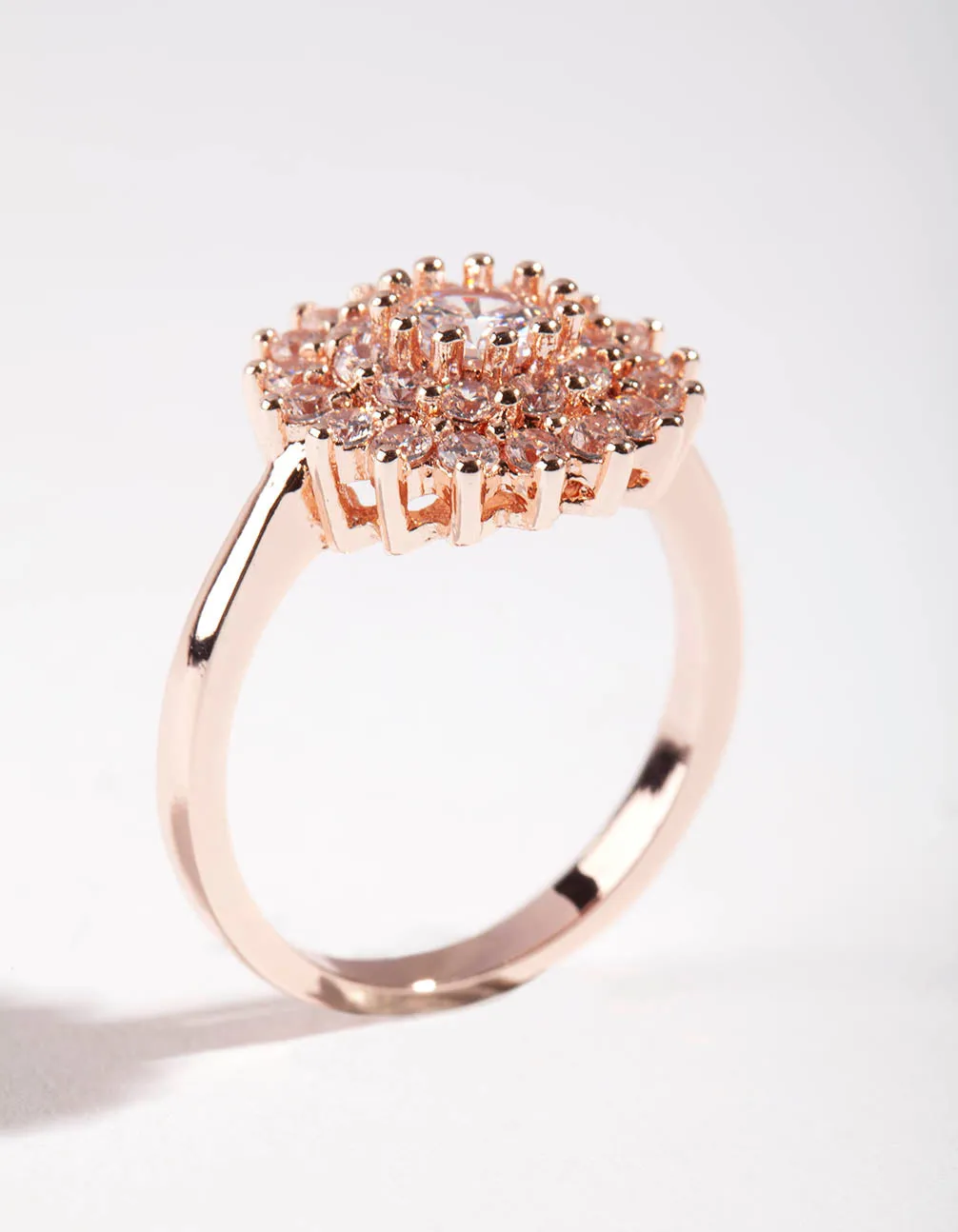 Gold Round Surround Cubic Zirconia Ring