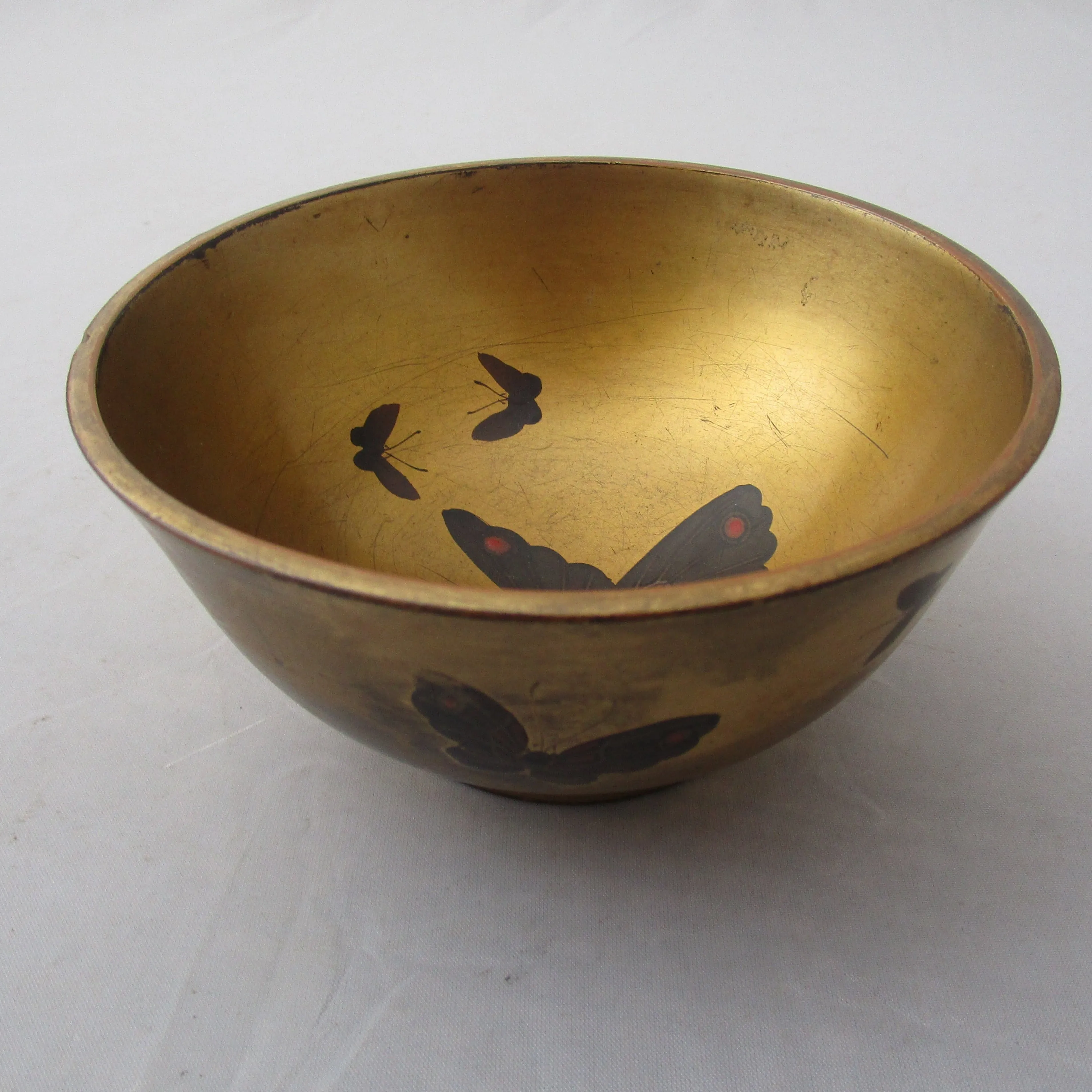 Japanese Urushi Gilt And Lacquered Bowl Antique Edo Period c1860