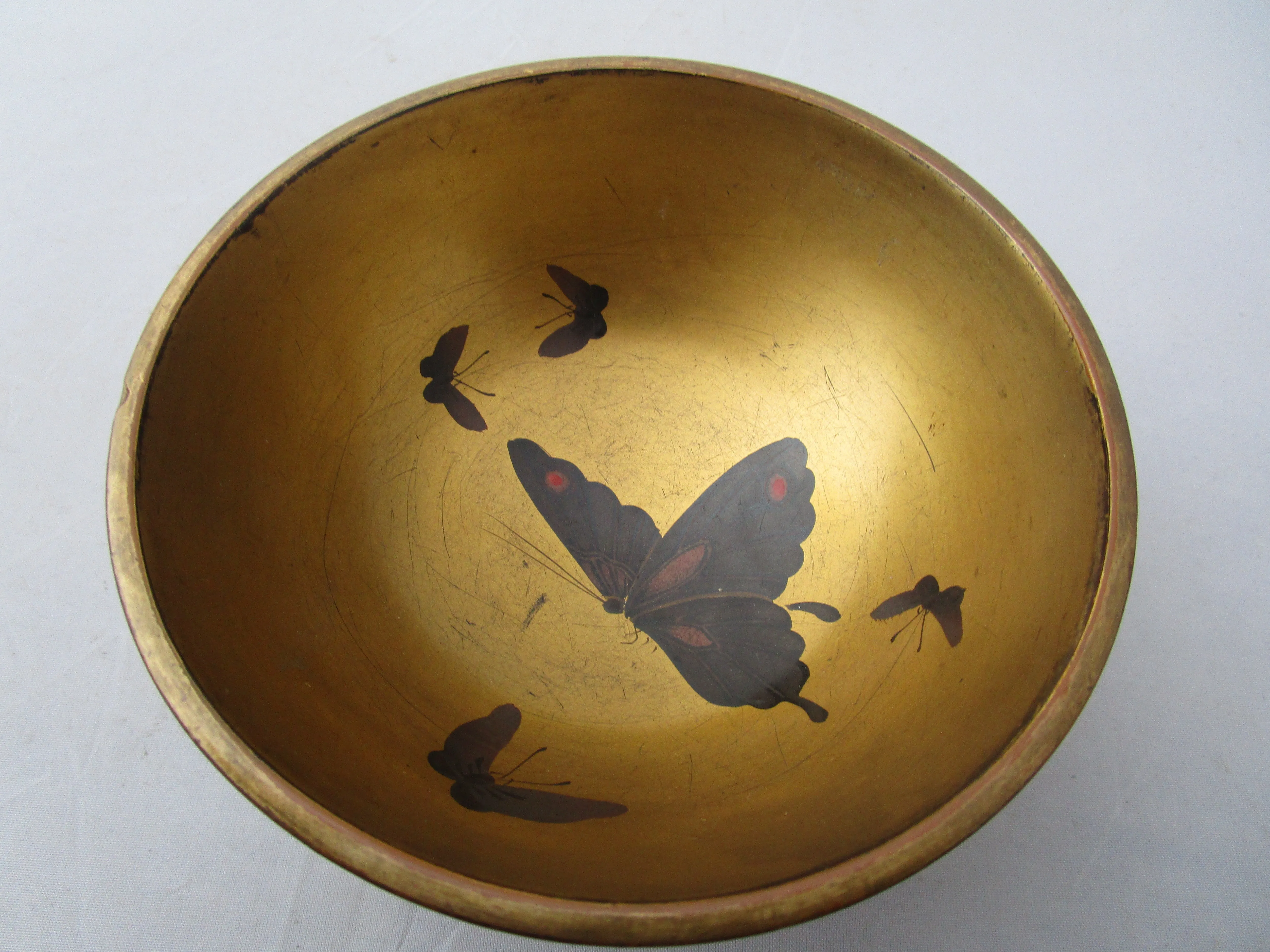 Japanese Urushi Gilt And Lacquered Bowl Antique Edo Period c1860