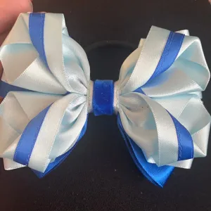 Luxury Bows: Royal blue and sky blue twist design with velvet centre