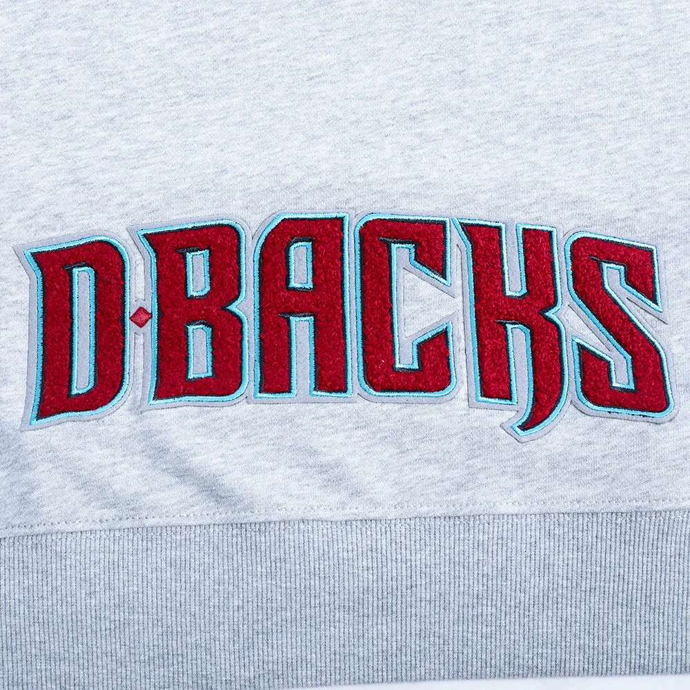 MLB ARIZONA DIAMONDBACKS CLASSIC WOMEN'S CROPPED FLC PO HOODIE (HEATHER GREY)