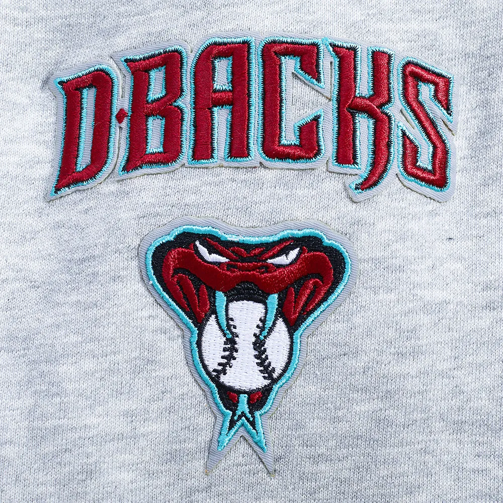 MLB ARIZONA DIAMONDBACKS CLASSIC WOMEN'S CROPPED FLC PO HOODIE (HEATHER GREY)