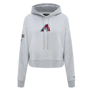 MLB ARIZONA DIAMONDBACKS CLASSIC WOMEN'S CROPPED FLC PO HOODIE (HEATHER GREY)