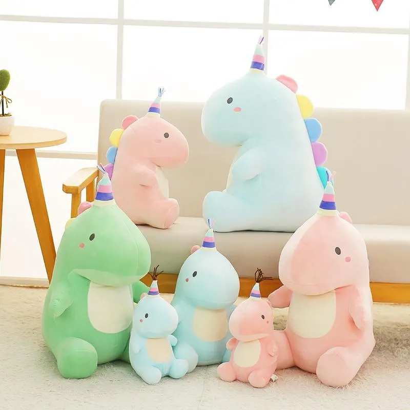 Ultra Soft Lovely Dinosaur Plush Doll Huggable Pink/Blue Stuffed Dino Toy Kids Huggable Animals Plush Toy 30/40/50cm